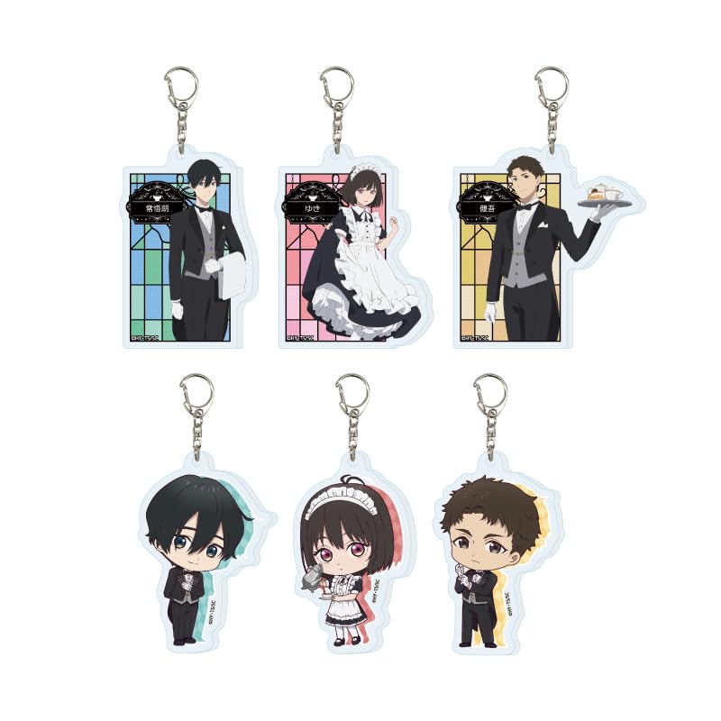 ТВ-аниме «Серия о мелких гражданах» 03 Версия дворецкого и горничной. [Оригинальная иллюстрация] Акриловый брелок-брелок, набор из 6 штук