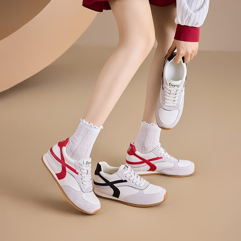 Color Matching Increases Women's Autumn New Soft Bottom Comfortable Small Casual Thick Bottom Red