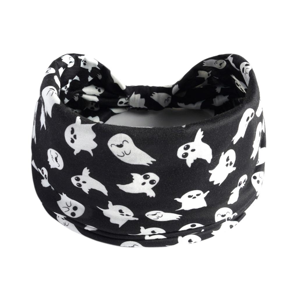 Halloween Christmas Headband Wide Yoga Sports Headband Pumpkin Skull Ghost Holiday Headband Female