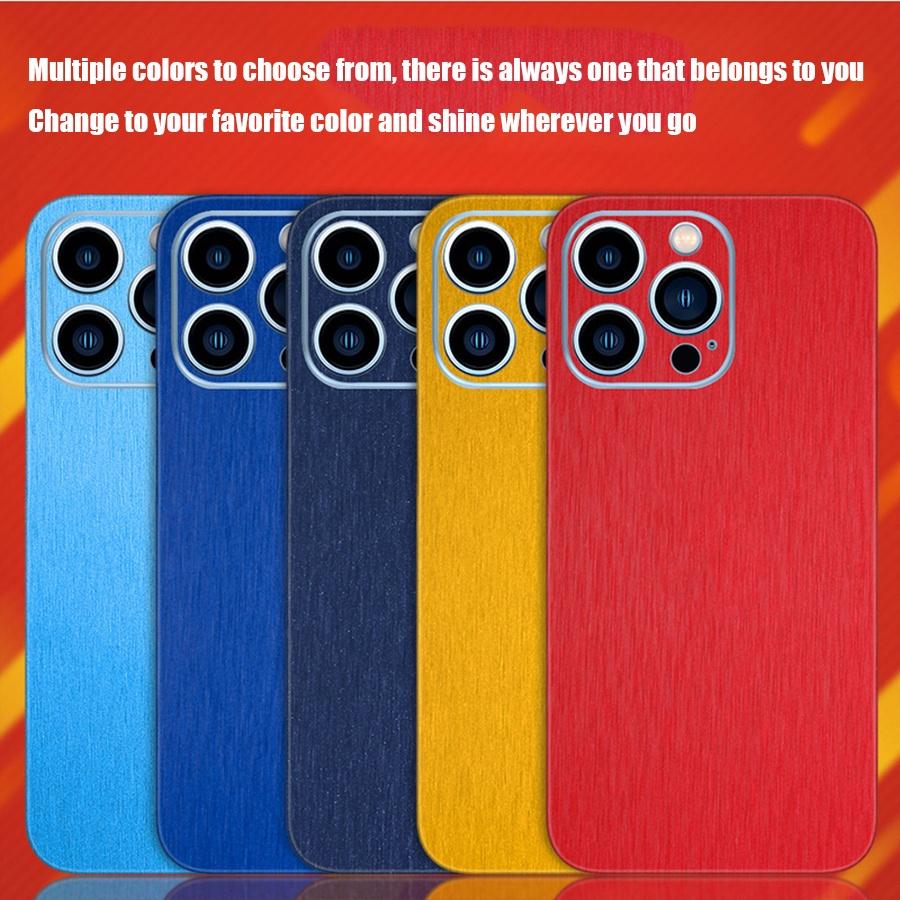 iPhone 15 14 Plus 13 12 Mini 11 Pro Max X XS Max XR 8 7 6 6S Plus Wire Drawing Changing Colour Anti-scratch Back Protective Film Skin Sticker