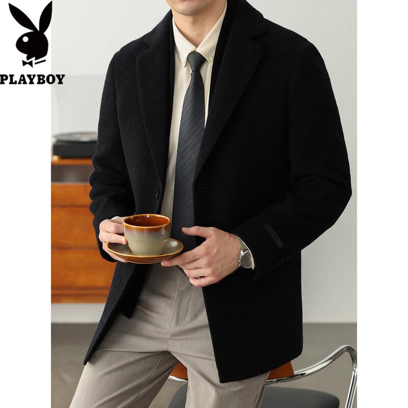 PLAYBOY Men's Wool-Cashmere Blend Business Coat
