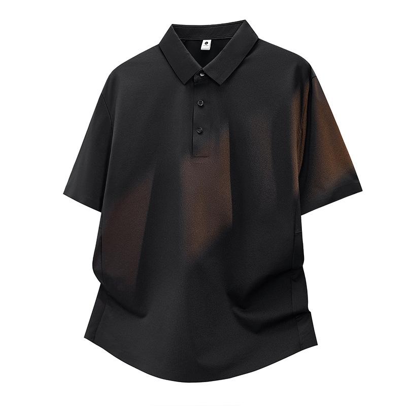 Polo shirt men s ice silk nylon high-end seamless business casual ice-feel lapel men s short-sleeved T-shirt quick-drying 2XL