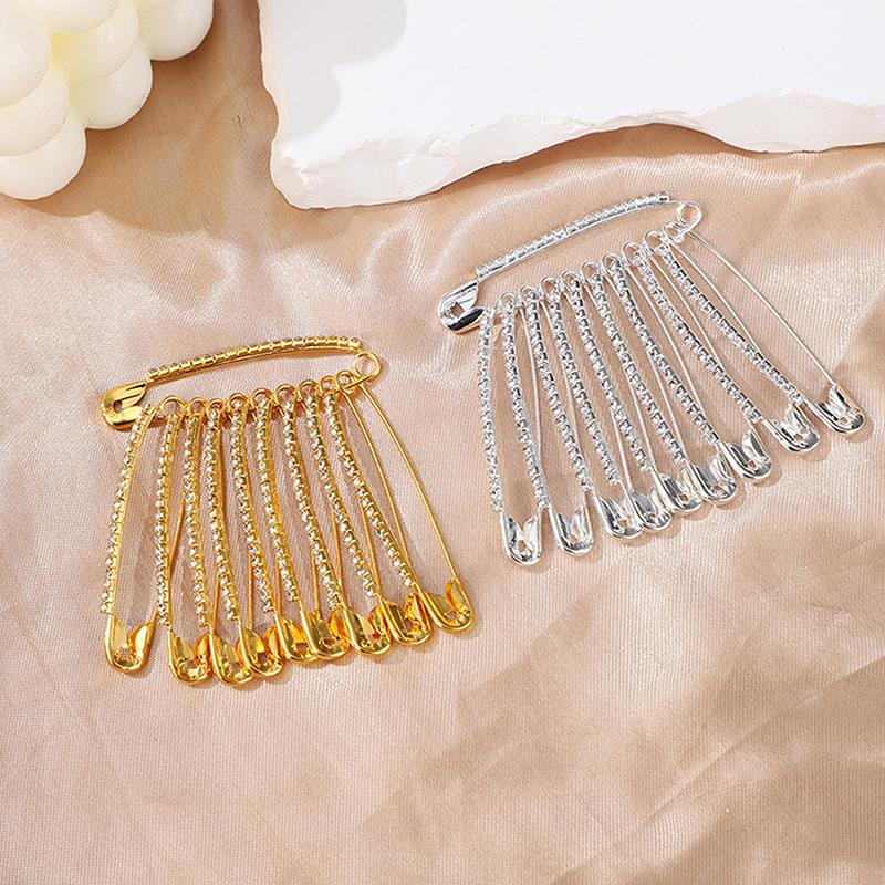10/12Pcs Large Safety Pins 2 Inch Decorative Brooch Women Brooch Pins For Clothes Skirts Sweater Scarf Lapels Hat