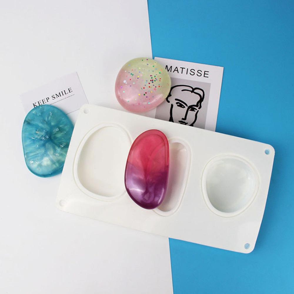 

Pebble Round Stone Shape Cake Mold Silicone Cobblestone Soap Moulds Cake Decorating 6 holes