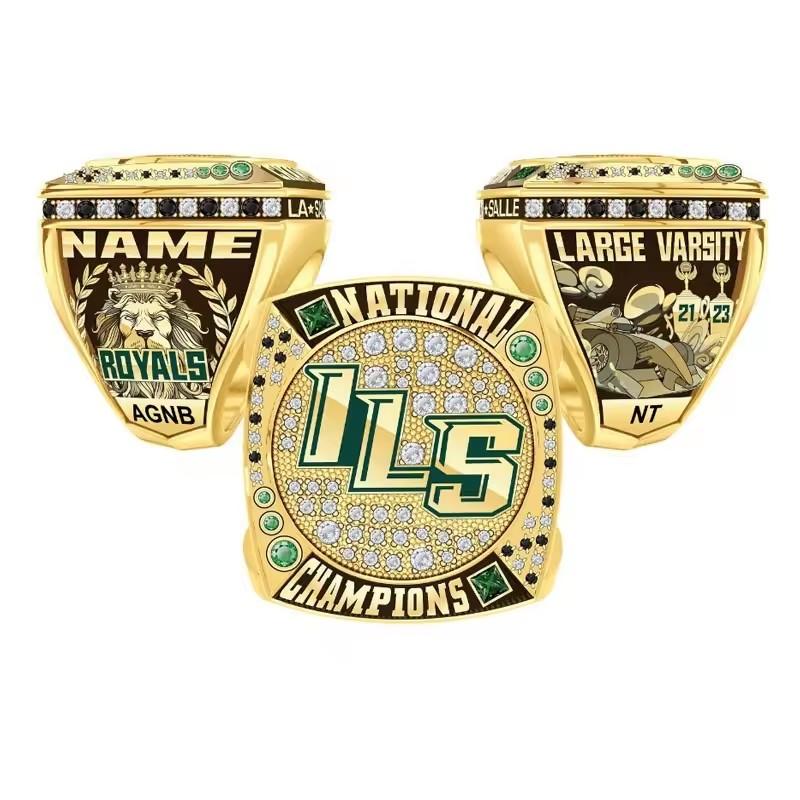 YUANYU Factory Customized LOGO Basketball, Football, Rugby Championship Champion Ring Sports Jewelry Men and Women Alloy Jewelry