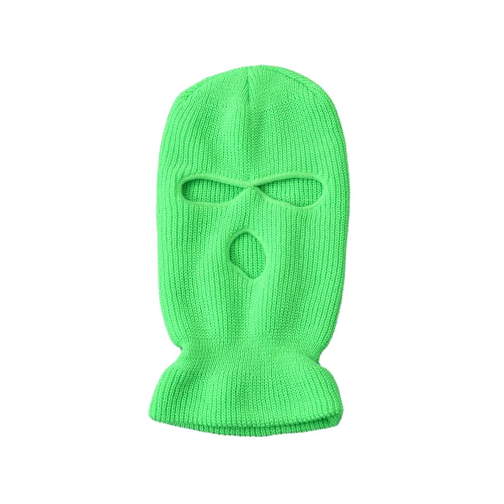Motorcycle Windproof Full Face Knit Hats Custom SkiMask Men Warm Wool Balaclava Embroidery Winter Hats Knitted 3 Holes Ski Mask