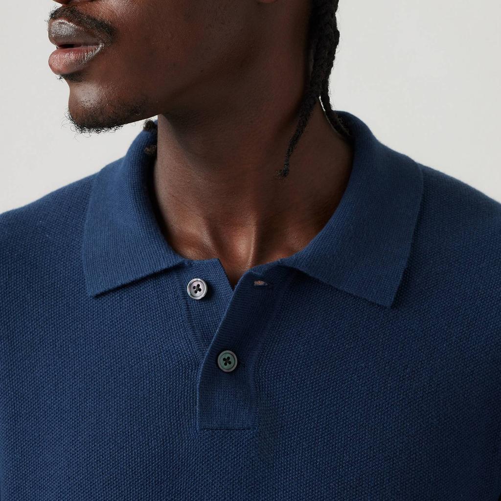 Levis Simple Comfortable Versatile Casual Short Sleeve Polo Shirt Men tops Blue A7294-0012