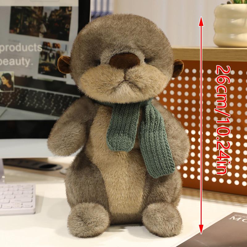 

Кавайная плюшевая игрушка-симуляция выдры, милая мягкая кукла, мультяшные плюшевые игрушки, украшение для дома, подарки для взрослых, детей 26cm