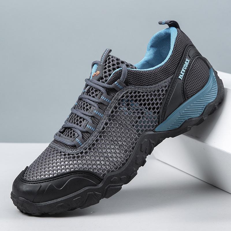Buty męskie letnie nowe oddychające buty z pustymi otworami buty do brodzenia na zewnątrz duży rozmiar męskie sneakersy z siateczki