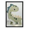 Plakat Uśmiechnięty Dinozaur Plakat Uśmiechnięty Dinozaur, 70X100 Cm, Rama Drewniana Jasny Dąb, Papier Matowy 230 Gsm