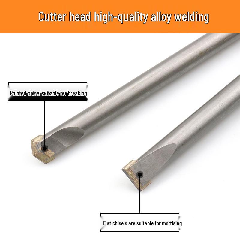 Square Shank Four-Flute Alloy Chisel Drill Bit for Concrete & Cement