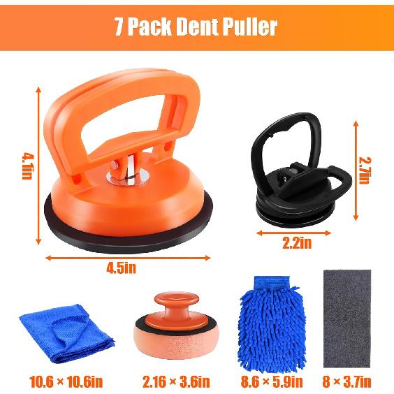 Dent Puller, 7 Pack Car Dent Puller Kit,Car Dent Remover Tool For Car,Paintless Dent Removal Kit,Hail Dent Removal Kit,Dent Puller Suction Cup For