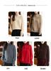 Women's Polo Collar 100% Pure Wool Sweater - Thickened, Zip-Up, Cable Knit, Long Sleeve Base Layer for Autumn and Winter