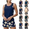 Women's Hawaiian Print Split Swimsuit Sport Swimsuit