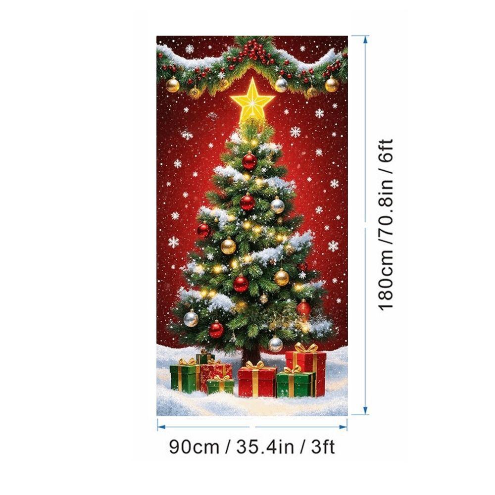 Atmosphere Arrangement Door Decoration Background Santa Claus Banner Door Frame