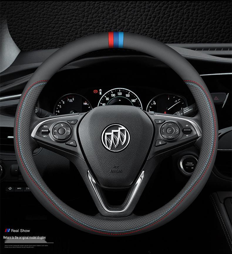 Steering Wheel Cover In Genuine Leather for Buick Regal, Excelle, LaCrosse, Verano, GL6, Encore, and GL8 - All Seasons