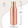 Copper Charge 1000 Water Bottle, Set of 2, 930 Ml Each, Copper | 100% Leak Proof | Office | Gym Bottle | Yoga