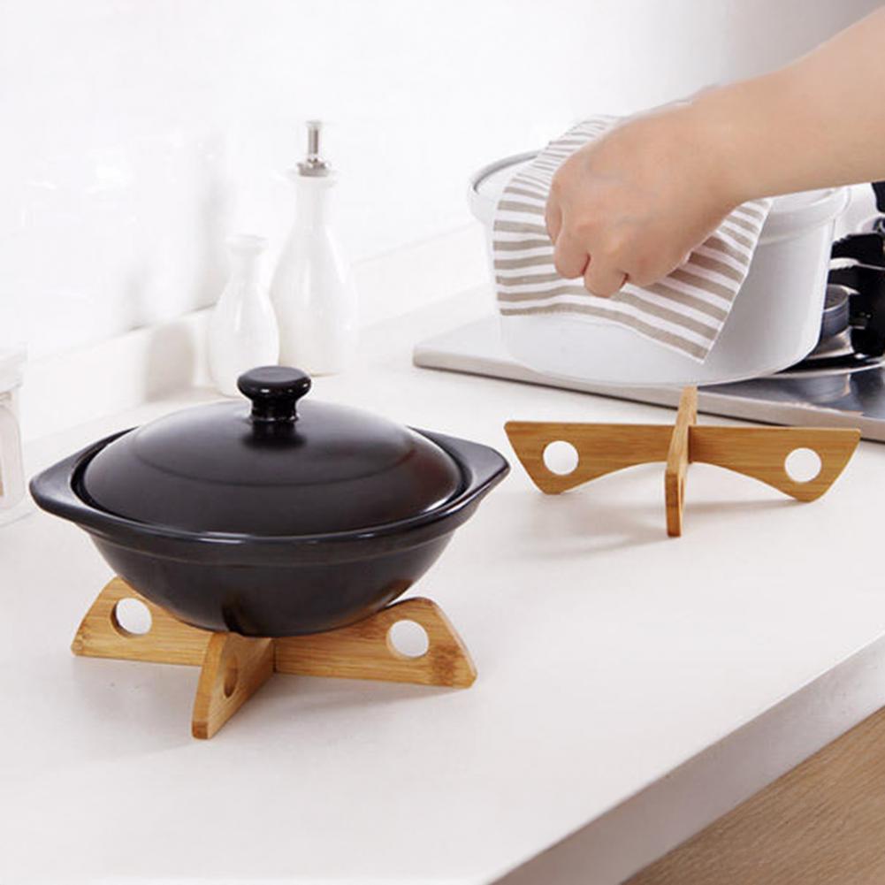 Compact Hanging Hole Table Mat Reversible Table Mat with Versatile Uses Bamboo Table Mat Holder with Removable Tray for Home