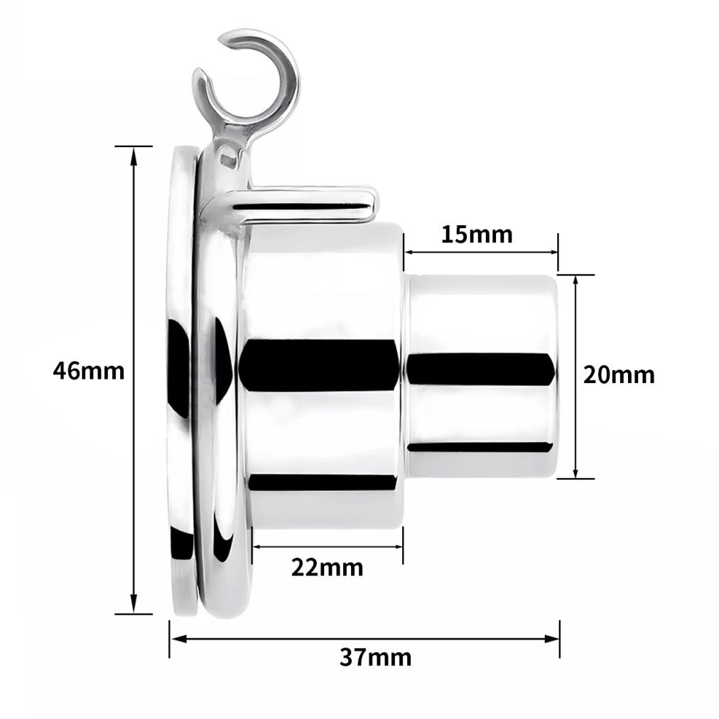 FRRK Stainless Steel Negative Chastity Lock with Silicone Dildo Head Penis Lock Cock Cage Male Chastity Belt Abstinence Sex Toys