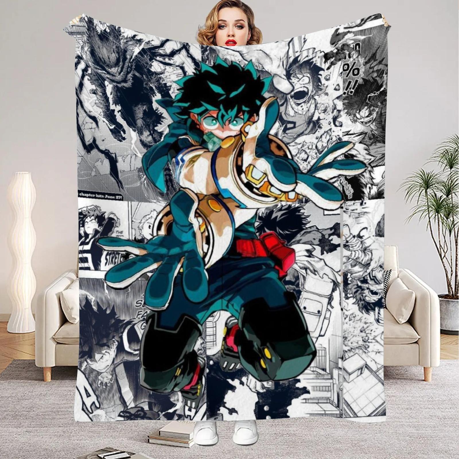 

My Hero Academia Anime Figure Flannel Blankets Soft Warm Throw Blanket Kids Living Room Couch Sofa Bed Fluffy Bedspread 30x40in