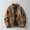The new model is suitable for two open velvet light wind locomotive leather jacket men's autumn and winter suit collar casual Korean