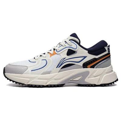 Li Ning Shiguang Tejido Retro Reflectante Cuero Sintético Antideslizante Resistente al Desgaste Transpirable Zapatillas de Running de Caña Baja Zapatillas para Hombre ARXT007-3