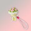 Valentine'S Day Keychain Elegant Hand-Knitted Flower Keychain Rose Bouquet Pendant Charming Mini Flower Ornament For Bag Hanging