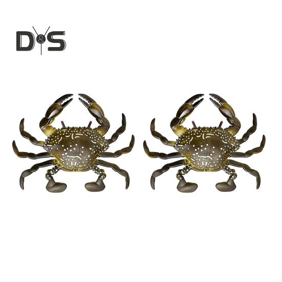 

2 шт. 8 см/10 г мягкая приманка для краба плавающая бионическая приманка для краба красочная искусственная приманка TPR аксессуары для соленой воды и пресной воды коричневый