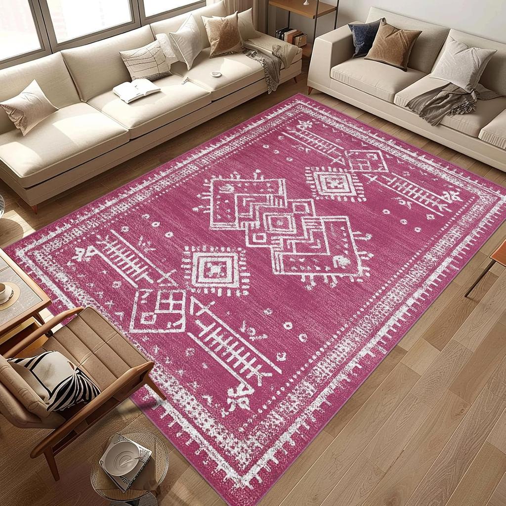 Western Aztec Rug Area Rug for Living Room Southwestern Farmhouse Machine Washable Low Pile Soft Large Carpet for Dining Room