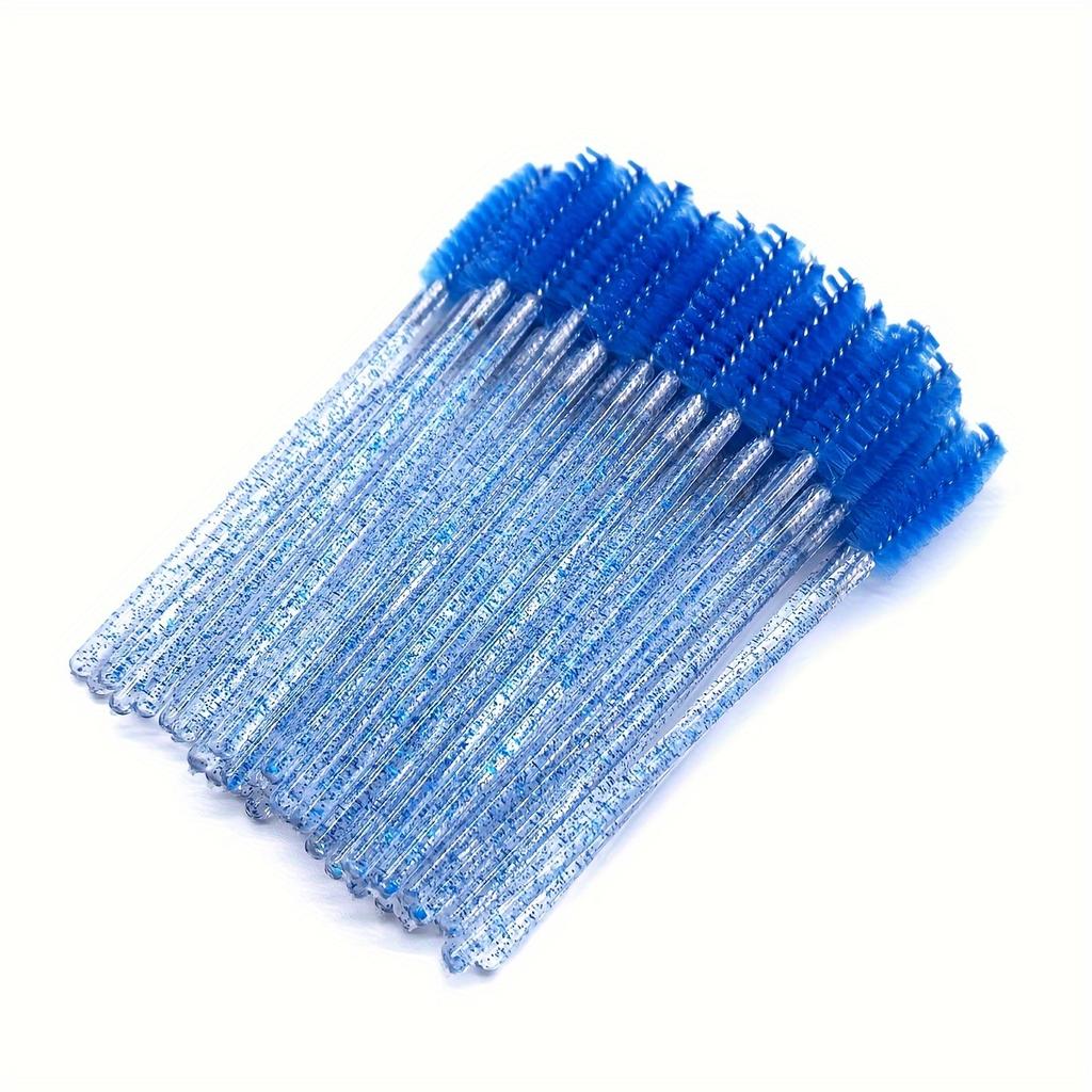 50pcs/bag Makeup Brush Lash Swans Crystal Eyelash Applicator Disposable Diamond Handle Nylon Mascara Wands Brush Cosmetic Brushes, YGirlash