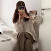 New Long Sleeve Women Office Stripes Shirt Loose Casual Ladies Blouse Lapel Pocket Elegant Fashion Simple Tops Spring Summer Thin Clothing