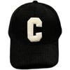 C shaped Baseball Hat for Women Corduroy Korean Style Trend Ins Style Versatile Thickened Autumn Student Bend Brim Baseball Hat for Men