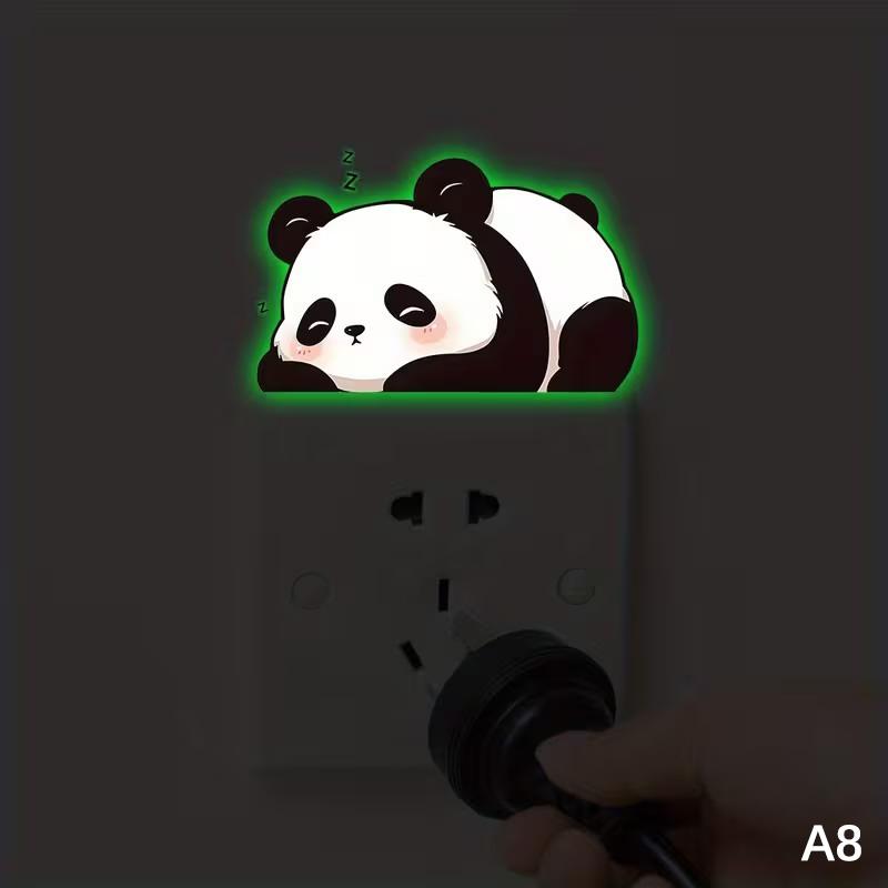 Glow-In-The-Dark Switch Sticker Frog Cat Design Self-Adhesive Removable Pvc Switch Decoration For Home, Bathroom, Bedroom