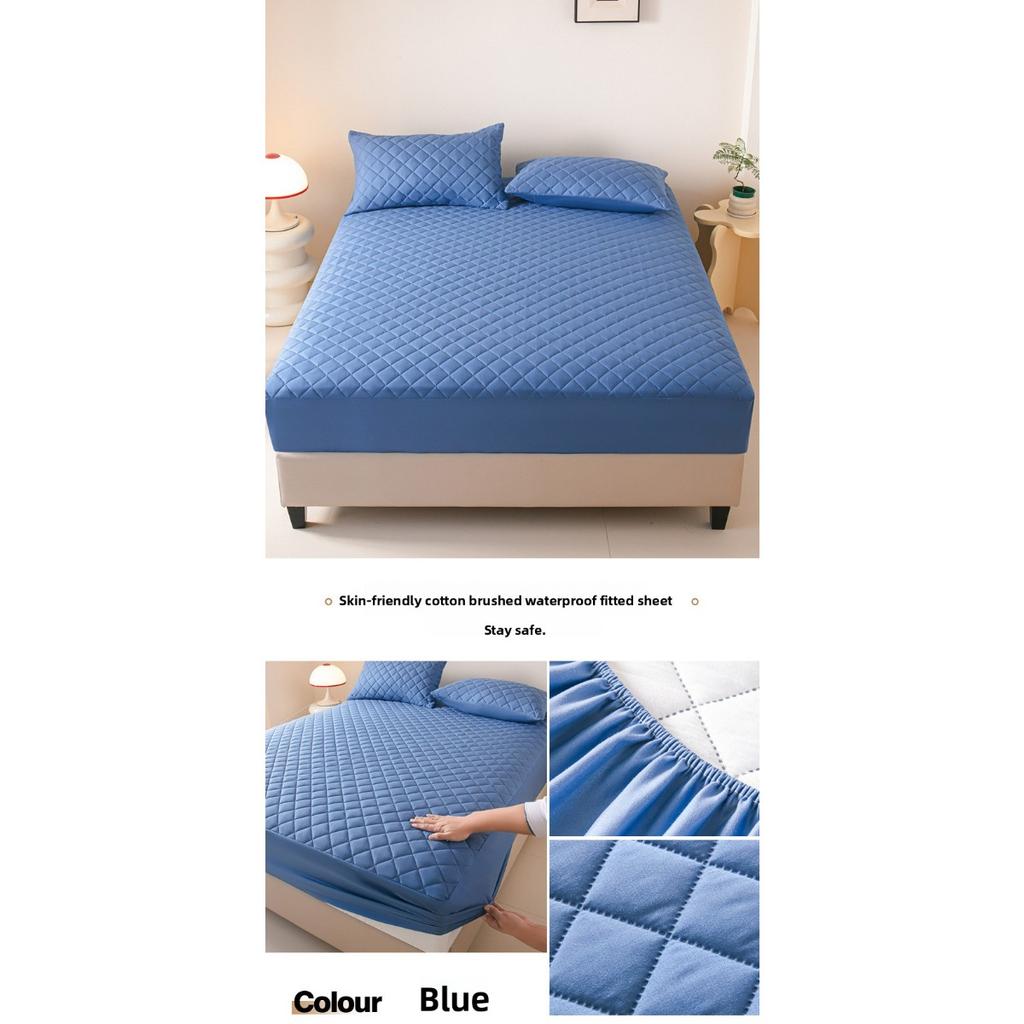 Wasserdichter Bettlaken-Schutzbezug – weich und komfortabel, dick und vollständig abdeckend, geprägtes, einfarbiges Bettlaken mit Ultraschalltechnologie