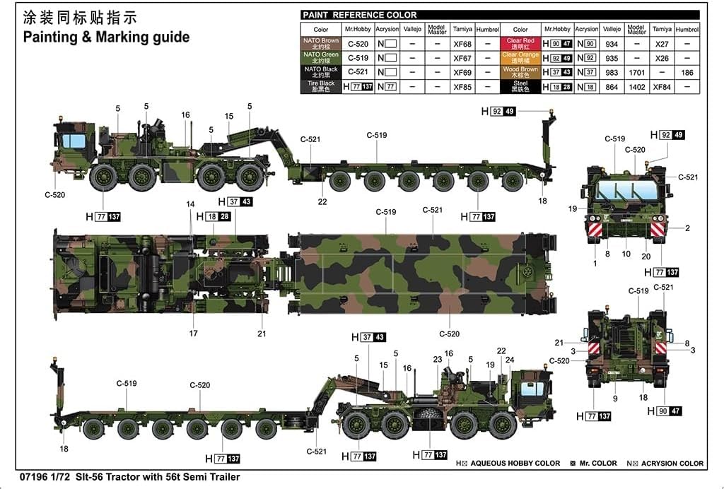 Trumpeter German Army Faun Elephant Tank Transporter Plastic Model 07196 1/72 SLT-56