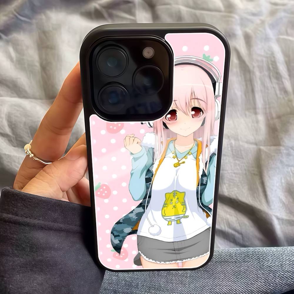 

S-SUPER S-SONICO Phone Case Black Hard Plastic Phone Case For Iphone 17 Air 16 15 14 13 12 11 Pro Max PC TPU Ins Case iPhone 11pro max