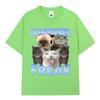 Summer freak funny watermelon cat meme Graphic T Shirt Men Women Silly Kitten Lover T Shirt Fashion cotton oversized T shirt