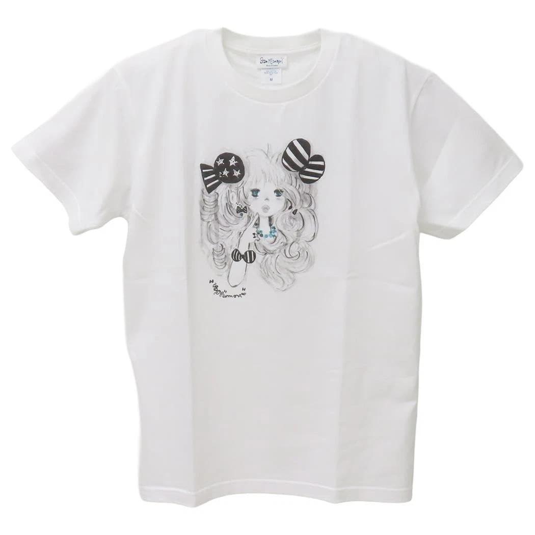 Watanabe ADO MIZUMORI T-shirt, Ribbon Fashion, White, Size M M
