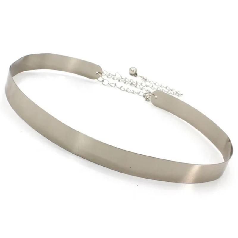 European and American Trendy Women's Metal Iron Belt Waist Seal Decorative Skirt Fashionable Mirror Waist Chain 2.0cm and 3.5cm