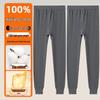 2025 Autumn/Winter Men's Cotton Antibacterial Base Layer Trousers - Mid-Aged Plus Size Warm Pants