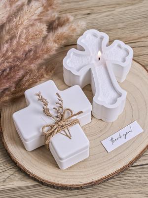 DIY Kreuzform Aufbewahrungsbox Silikonform mit Deckel Kerzenglas Ornament Gips Betonform Harzhandwerk Gießen Wohndekor