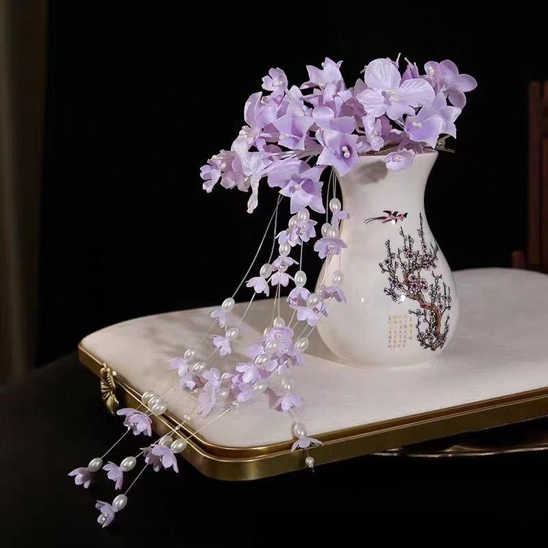 Super Fairy Lily Flower Tassel Hair Clip New Chinese Style Accessory