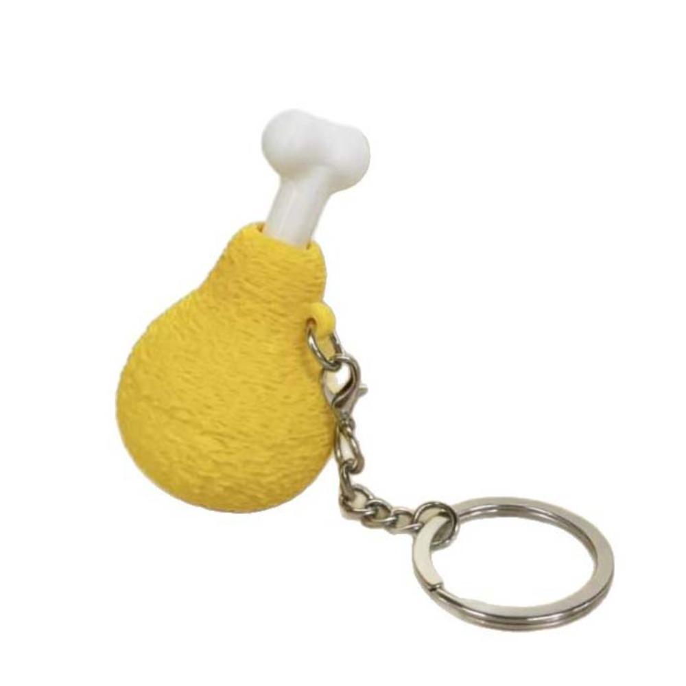 Simulation Chicken Legs Clicker Keychain 3D printing Calming Fidget Keychain Funny Bag Pendant Finger Button Pendant жёлтый