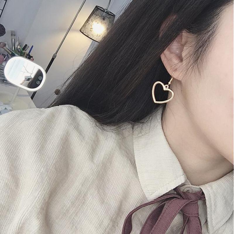 Hollow Geometry Earrings Heart Sweet Gold Love Earrings Women Gifts Jewelry Orecchini Brincos Pendientes Oorbellen