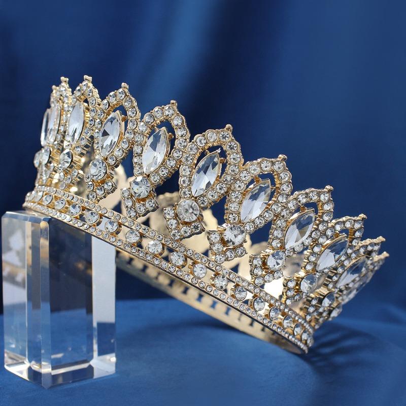 Wedding headpiece alloy princess crown birthday round tiara headband