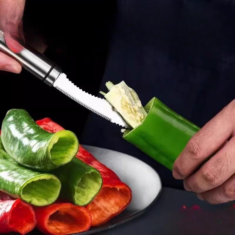 Îndepărtător Miez din Oțel Inoxidabil Îndepărtător Miez Ardei Iute Îndepărtător Semințe Castravete Amar Săpător Miez Săpător Semințe Ardei Verde