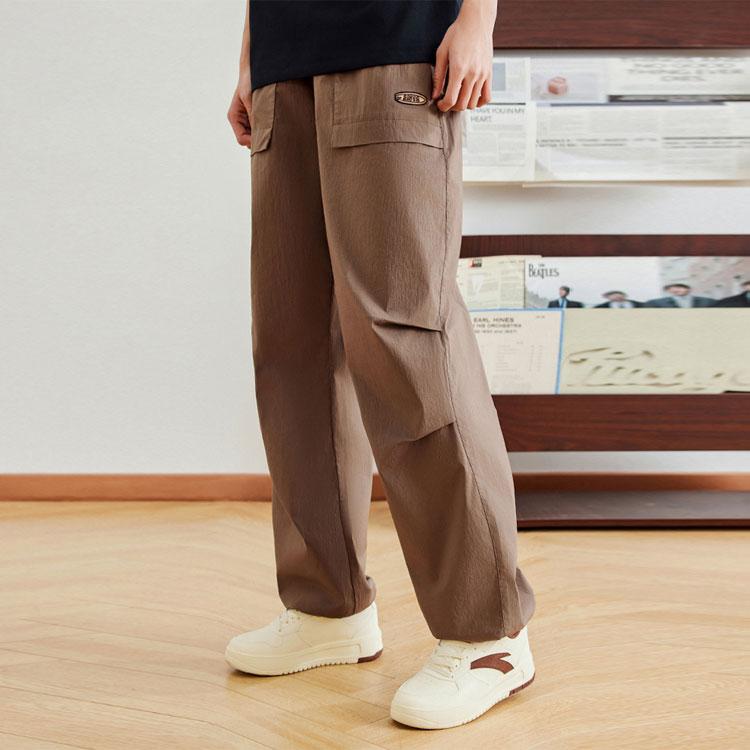 Anta Lightweight Breathable Comfortable Knitted Sports Pants Men Bottoms Chiffon-Brown 952428507-3