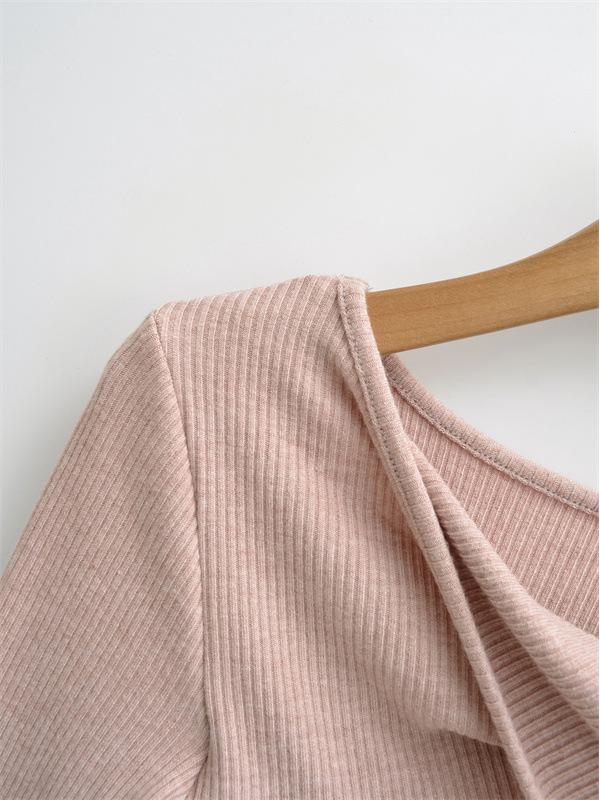 Pure Desire Slimming Hollow Long Sleeve Women's Chic Top