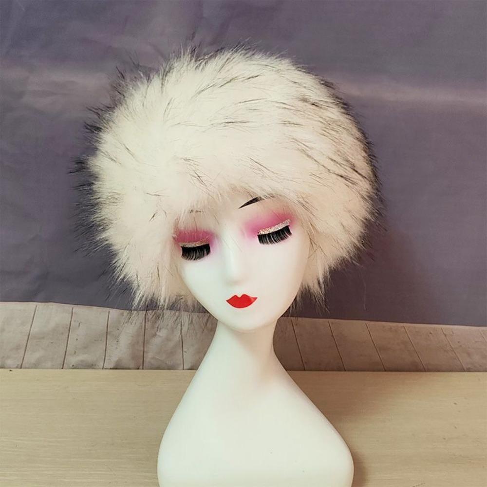 Fall and Winter Fur-like Fur Hat Empty Top Hair Accessory Ring Thickenedheattechpopular Photo Hat