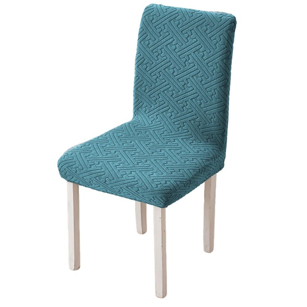 High-elastic Dining Chair Cover Jacquard Backrest Protector Stool Slipcover  for Home Decoration